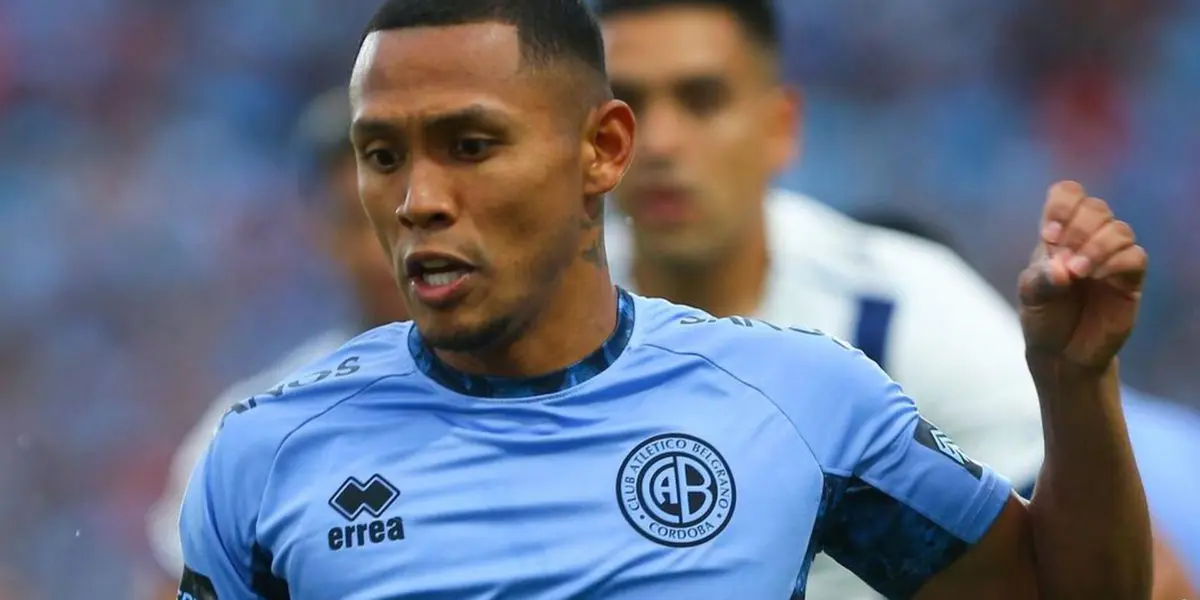 Bryan Reyna con la camiseta de Belgrano de Córdoba de Argentina