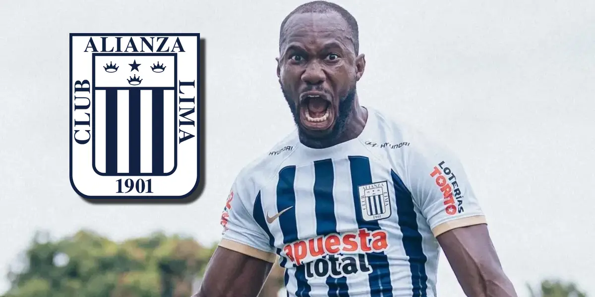 Cecilio Waterman celebrando un gol con Alianza Lima