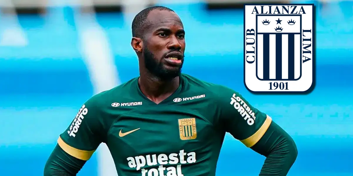 Cecilio Waterman con la camiseta alterna de Alianza Lima