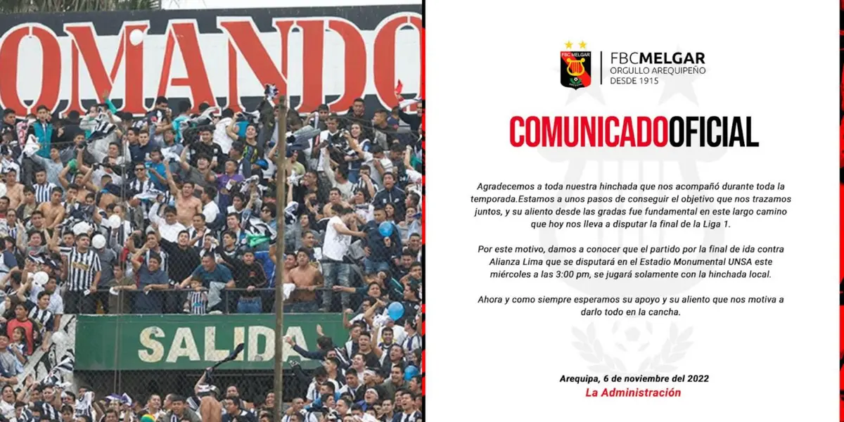 La barra oficial de Alianza Lima no quedó satisfecha con lo anunciado para el próximo partido