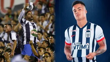 Ricardo Lagos con la blanquiazul y un hincha alentando a Alianza Lima